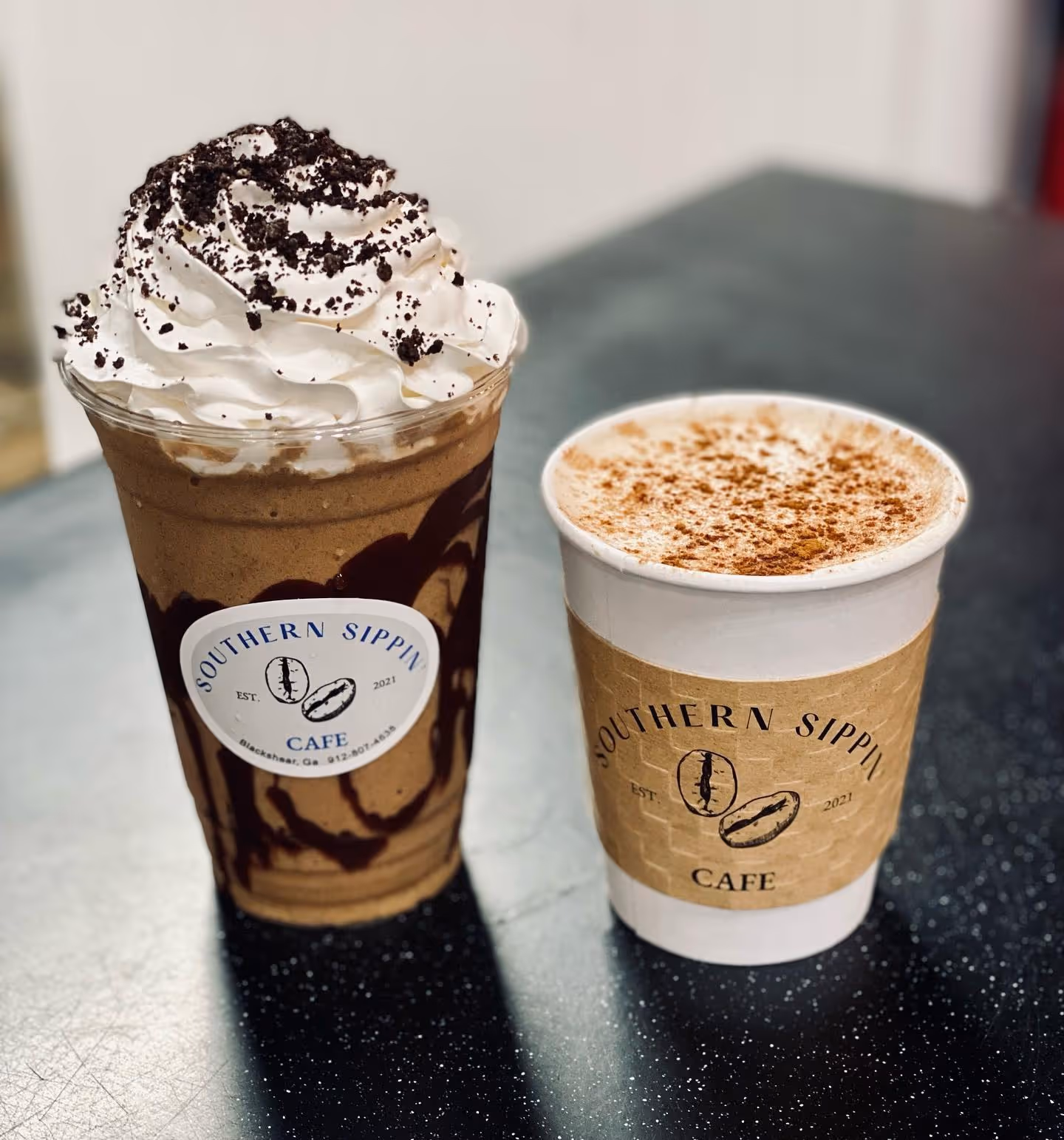 Hot hazelnut & frappe hazelnut beverages 