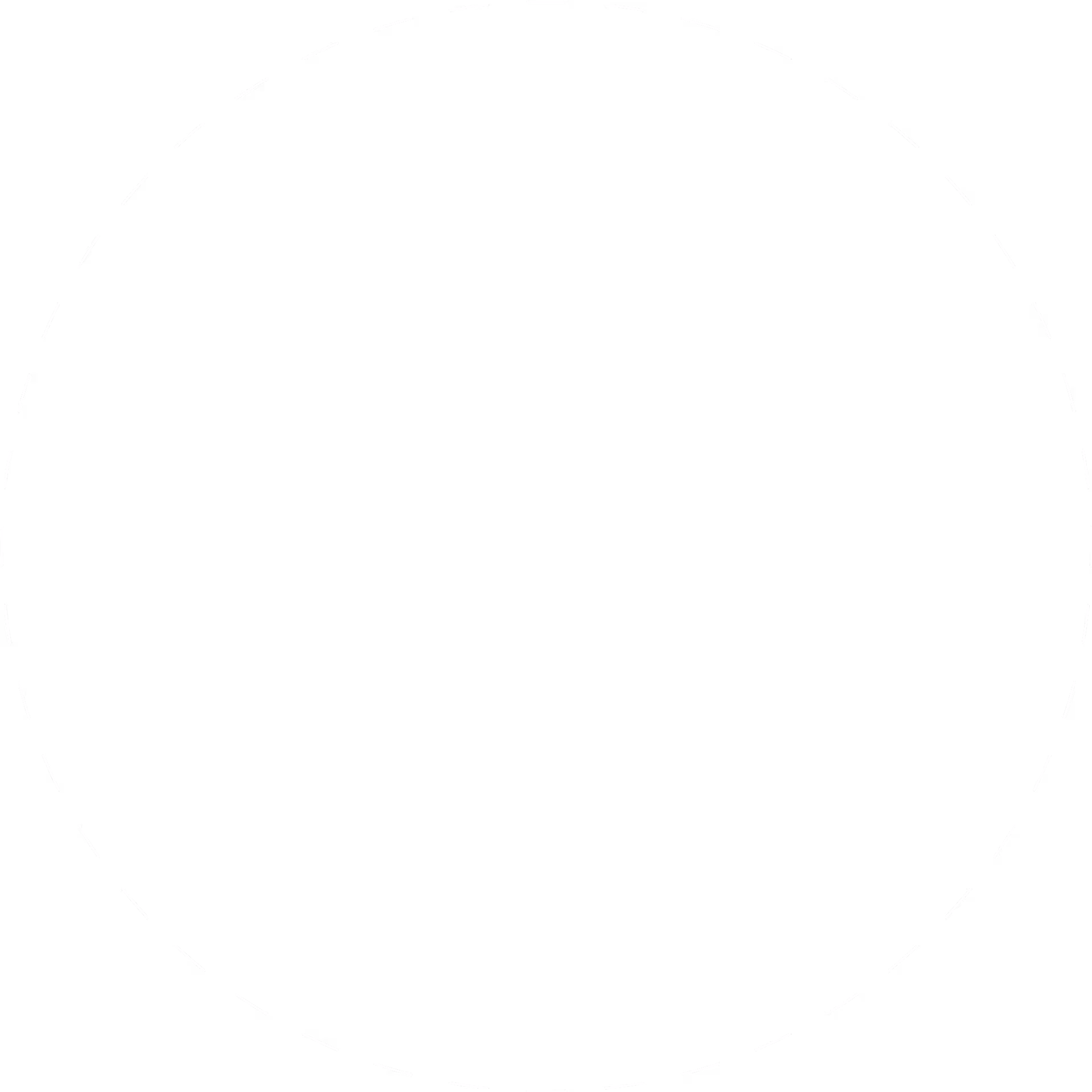 Weißer Kreis mit einer gestrichelten Linie auf schwarzem Hintergrund.