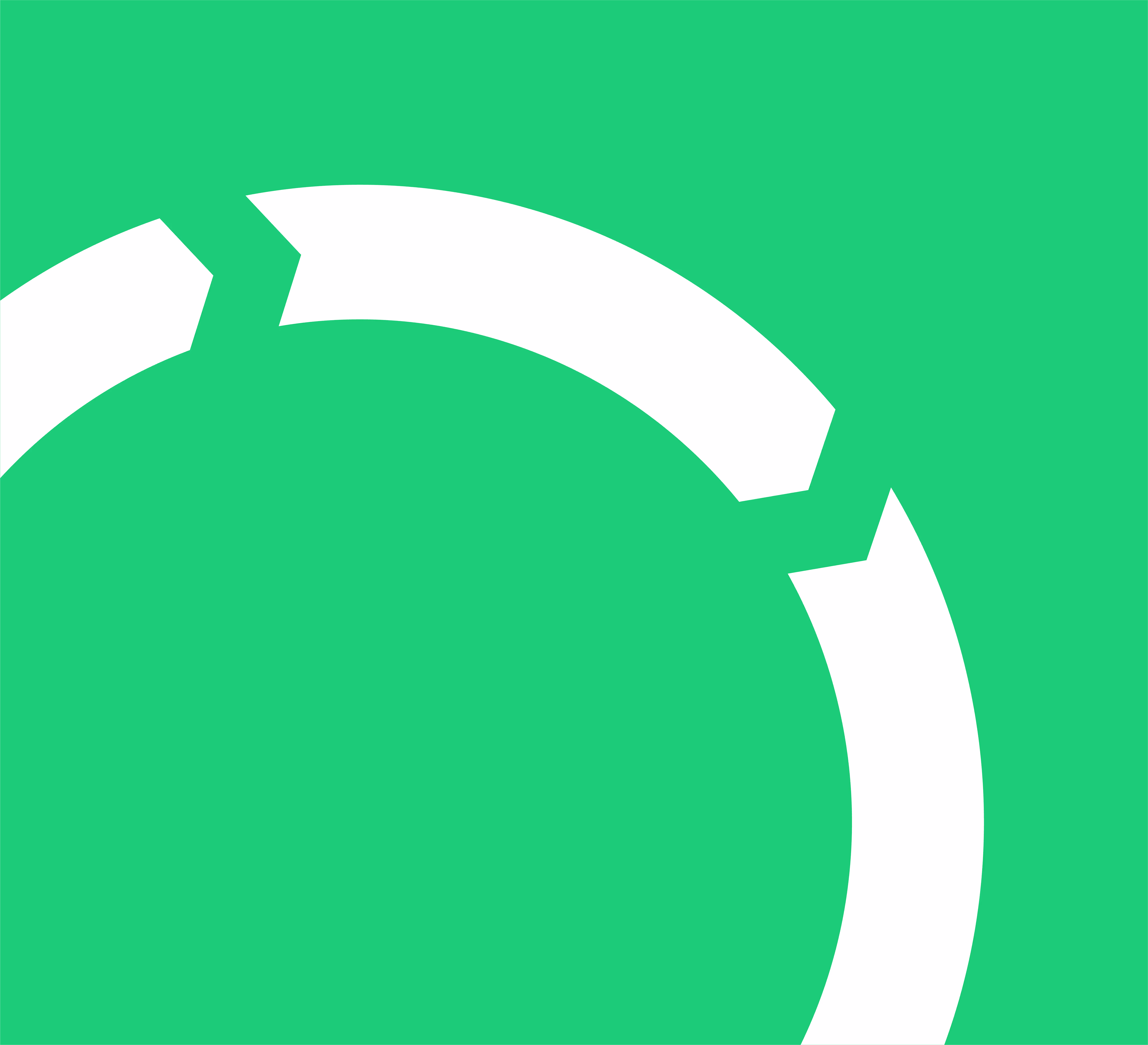 Grünes Symbol eines sich drehenden Lade- oder Aktualisierungskreises mit zwei weißen Segmentlücken.