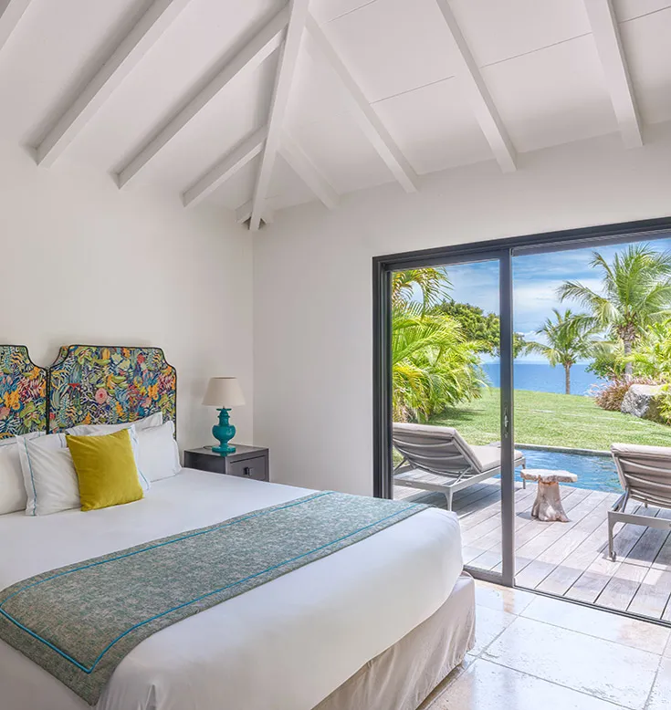 Bungalows, suites et villas de La Toubana Hôtel & Spa, hébergements de luxe avec vue sur la mer en Guadeloupe.