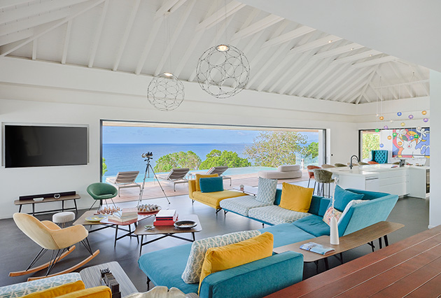 Villa Ayati at La Toubana Hotel & Spa, pool surrounded by tropical vegetation in Guadeloupe.