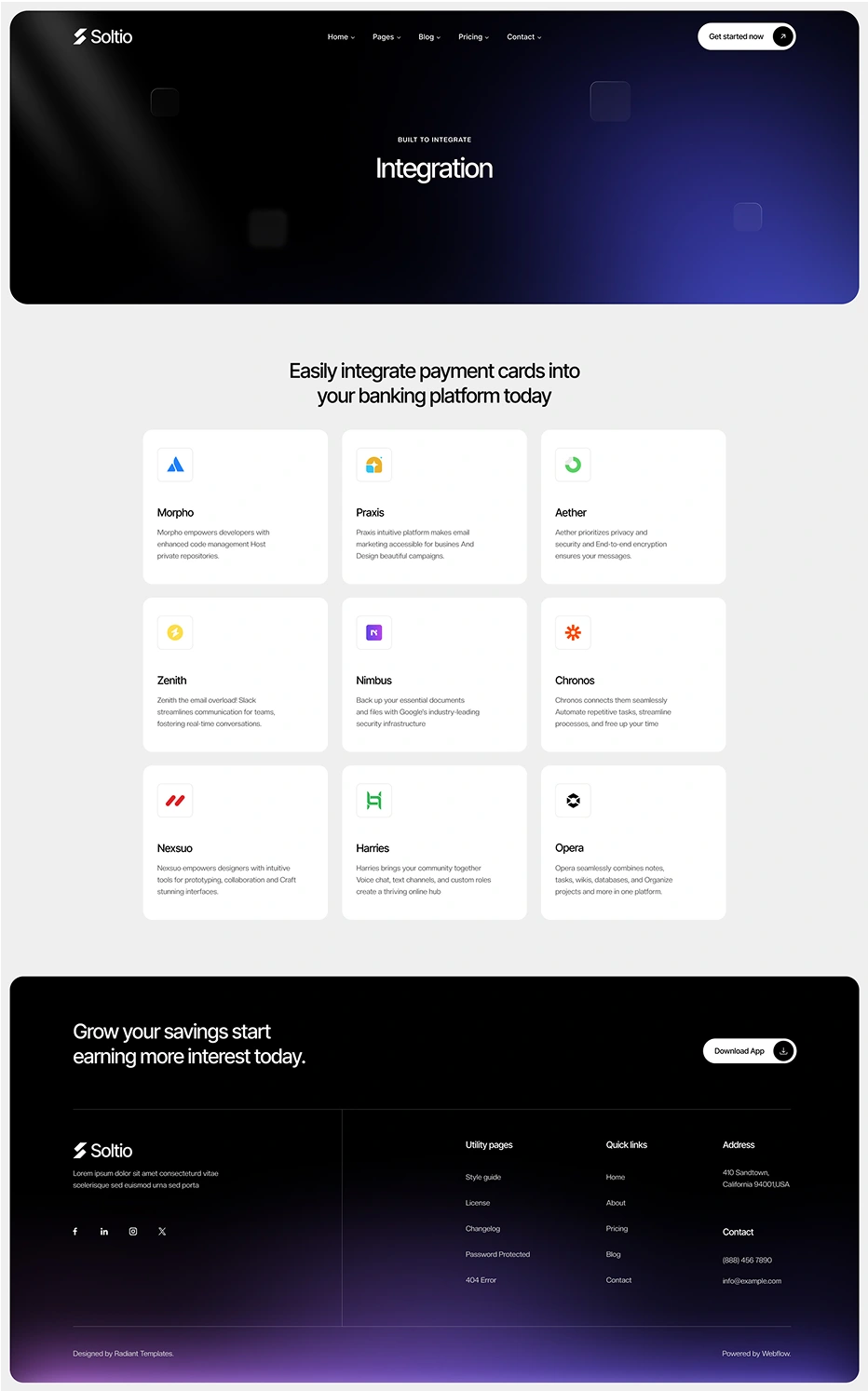 Integration page