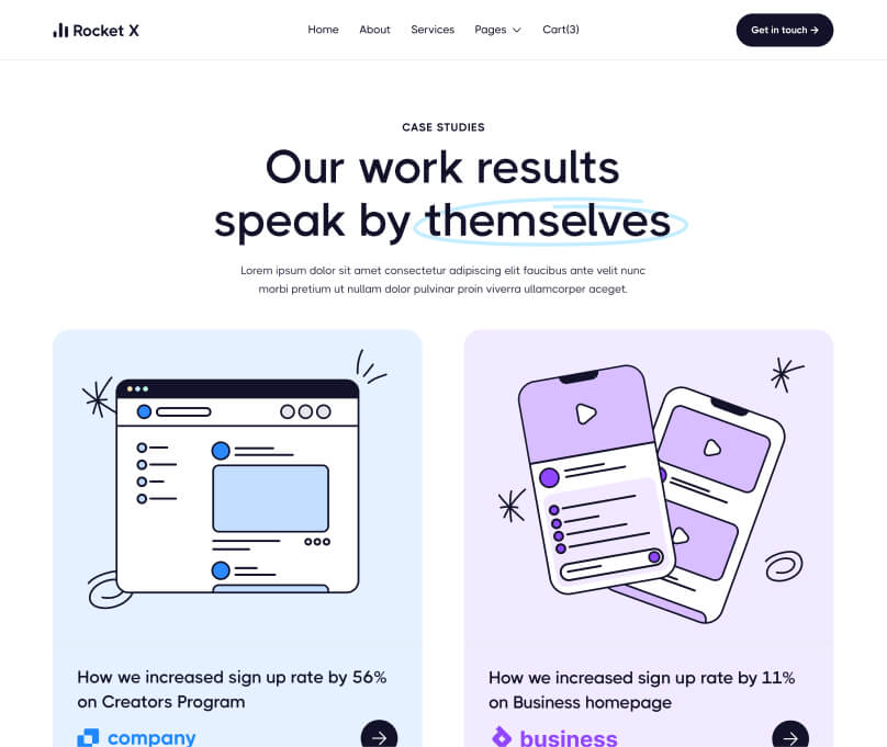 Case Studies - Rocket X Webflow Template