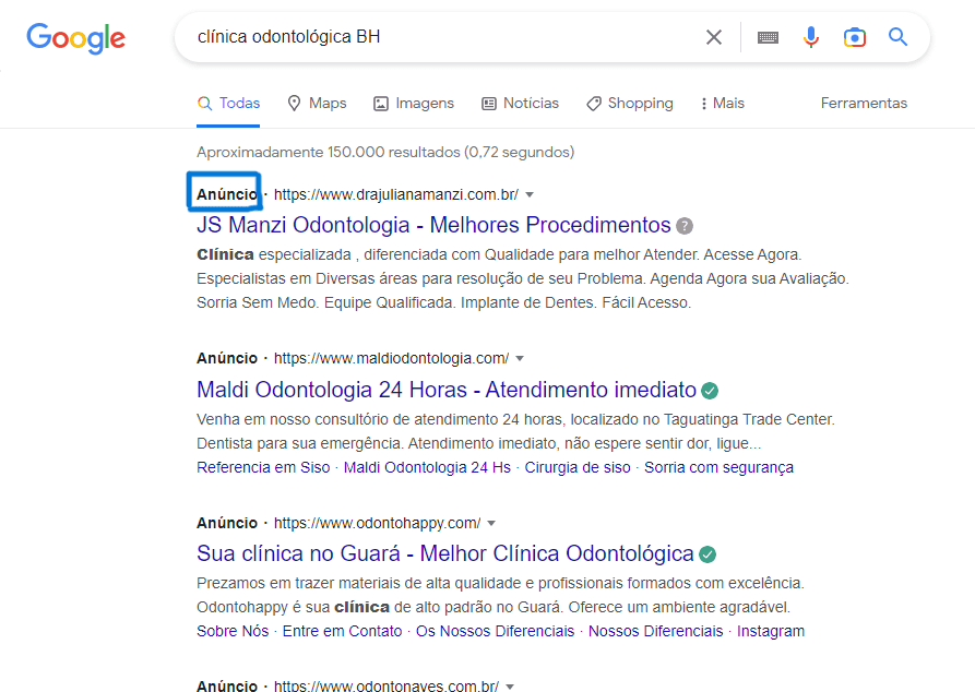 tráfego pago clínicas odontológicas