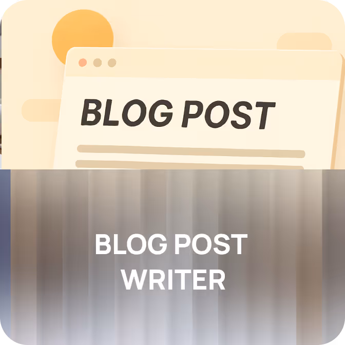 Illustration of a webpage header with the text 'BLOG POST' above the words 'BLOG POST WRITER' on a blurred gray background.