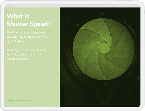 Slide from the photography module of the FREE yearbook curriculum