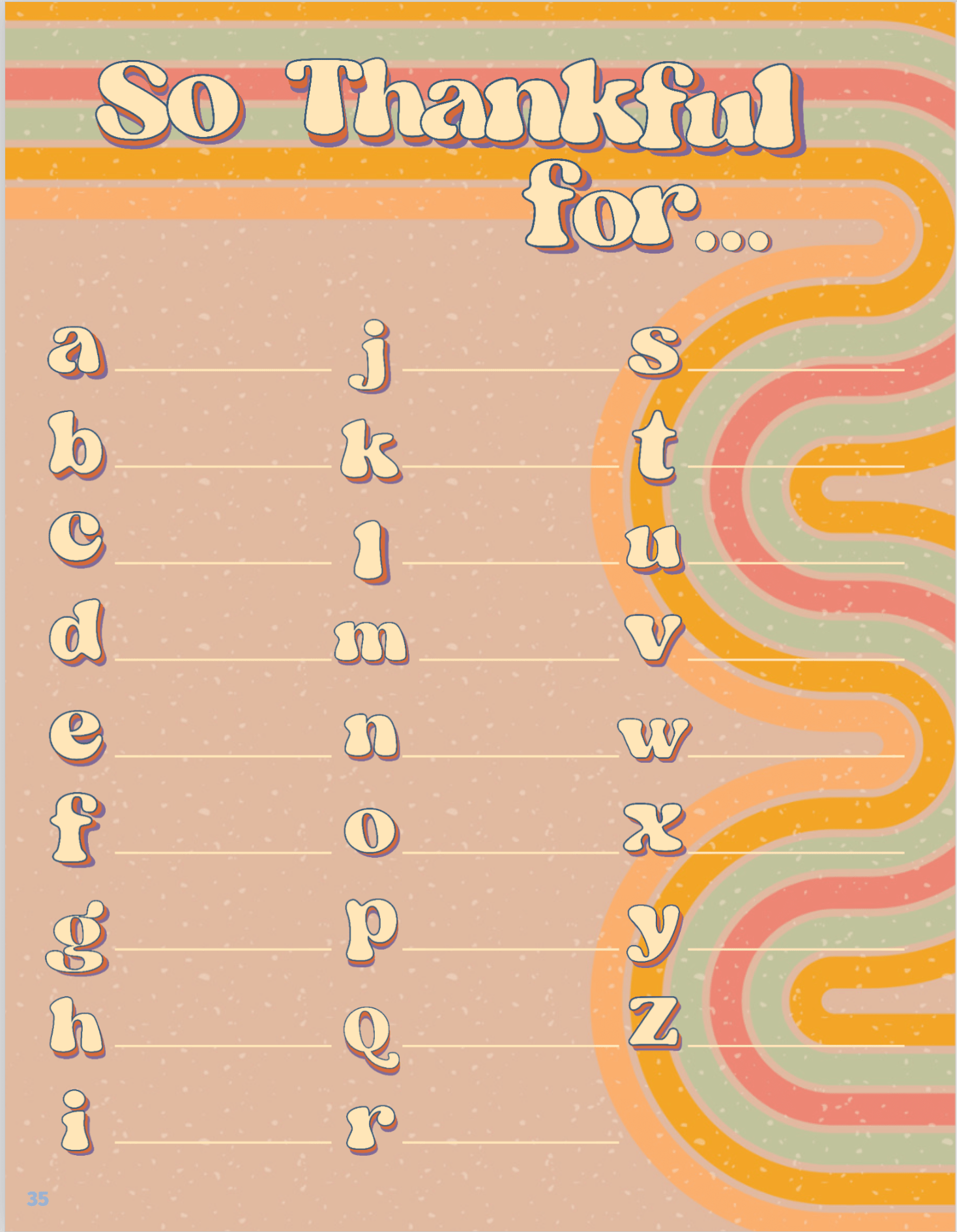 Elementary yearbook idea for a page on thankfulness