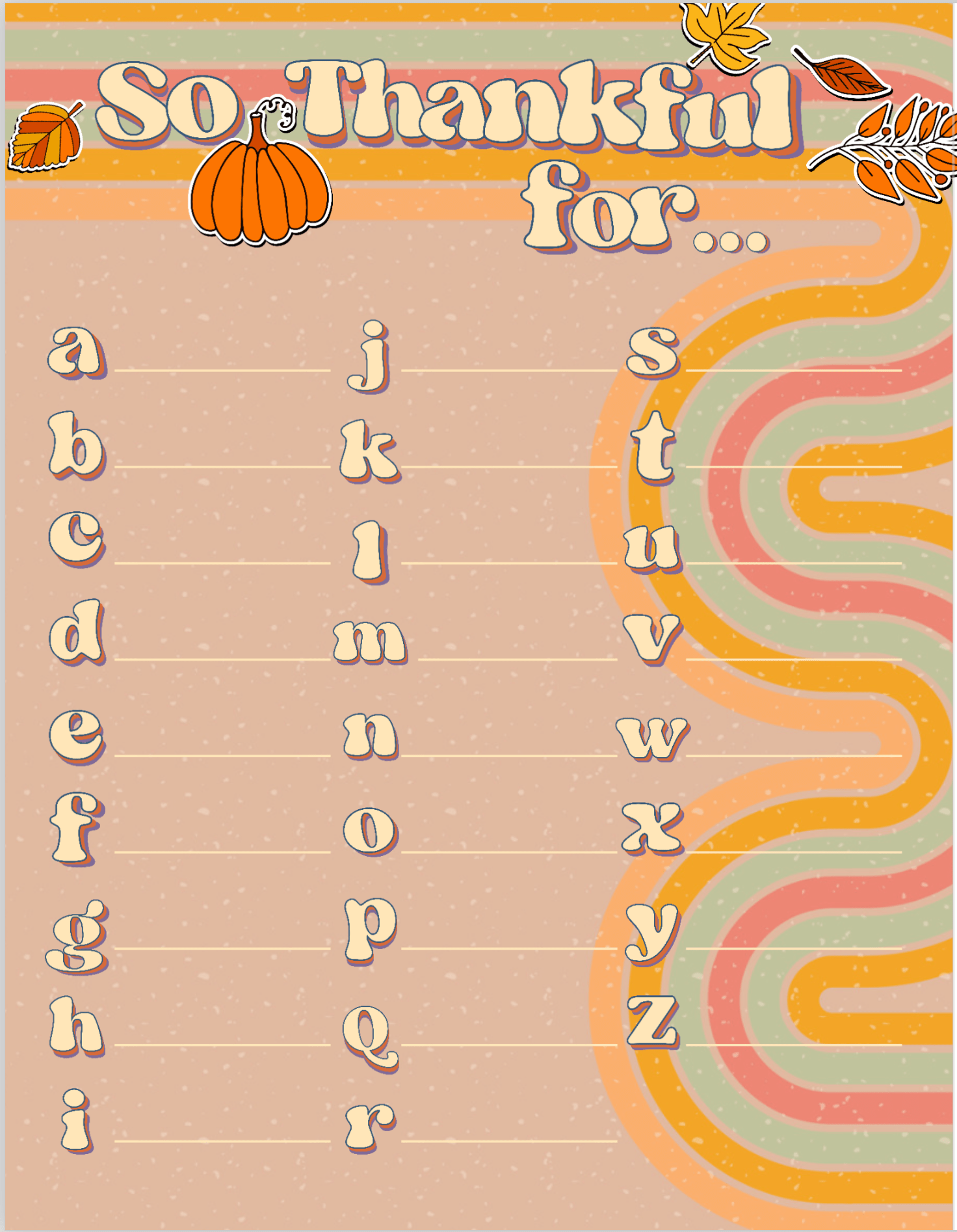 Elementary yearbook idea for gratitude