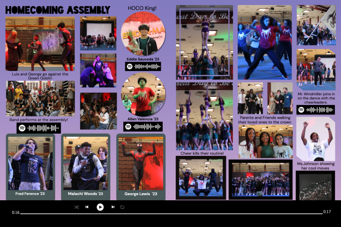 How to integrate Spotify codes with yearbook content on a homecoming spread