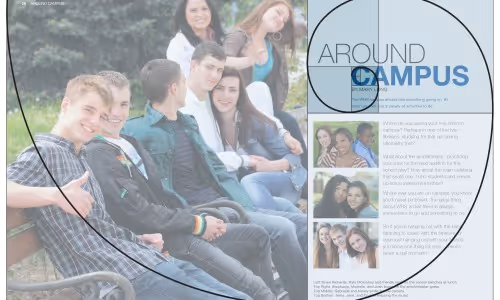 Yearbook page layout showing Fibonacci Sequence