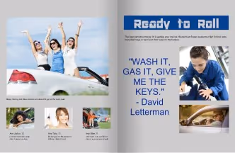 yearbook style guide car spread no style tile