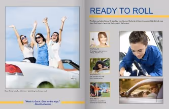 Yearbook style guide car spread fixed