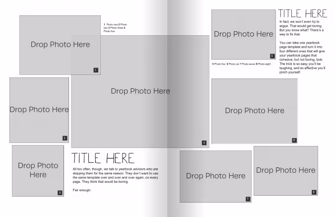 step 2 in creating yearbook layout templates