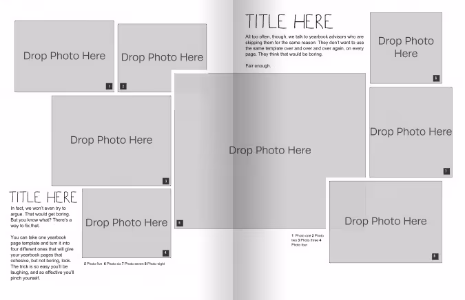 how to create multiple yearbook layout templates from the same page