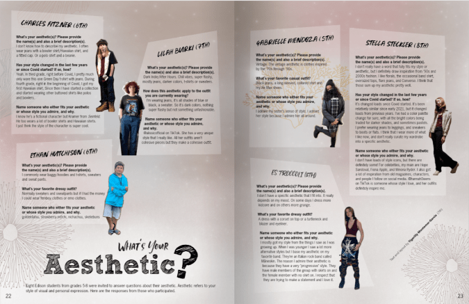 Fill you pages with a yearbook spread on fashion including photos and an interview on style inspiration