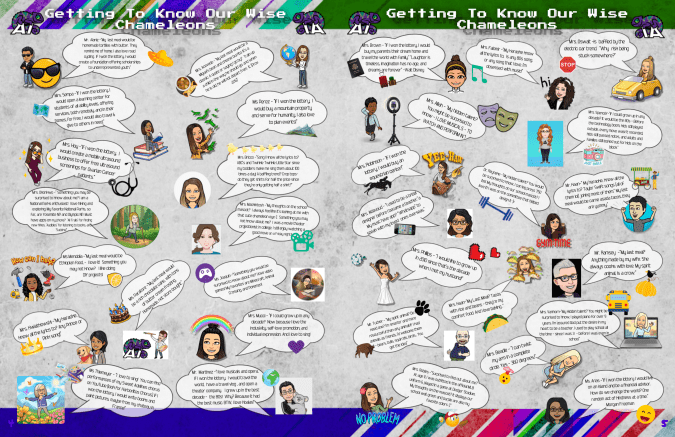 Runner up Academy of Innovation's bitmoji spread