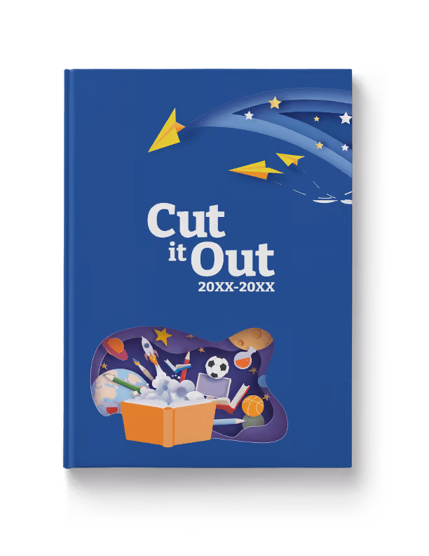 layered paper cut out theme and cover design for elementary schools