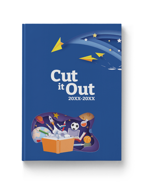 layered paper cut out theme and cover design for elementary schools