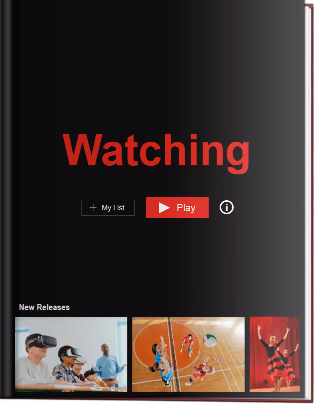 Netflix-inspired yearbook theme cover idea for middle and high school