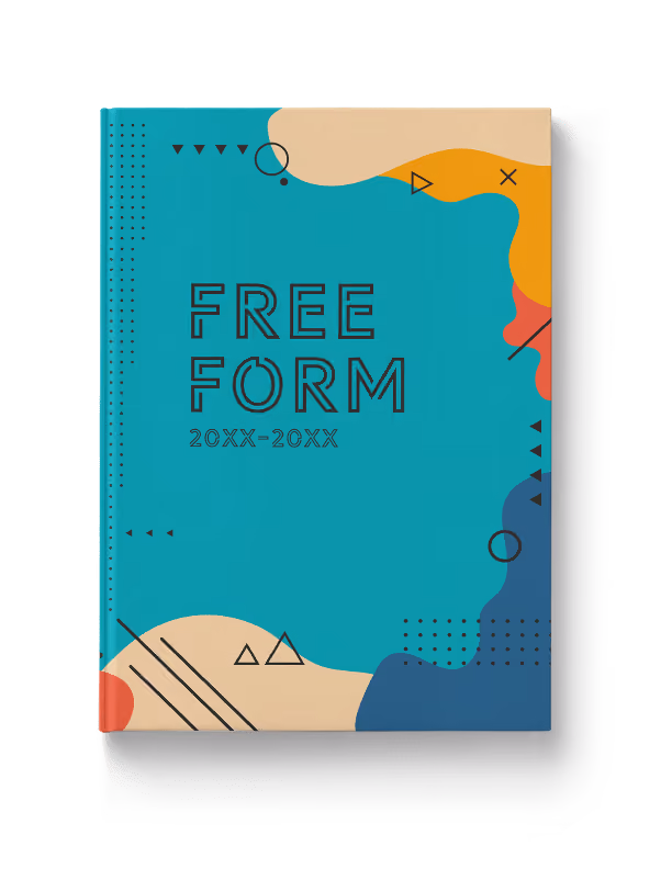 Abstract yearbook cover design for elementary middle, and high school;