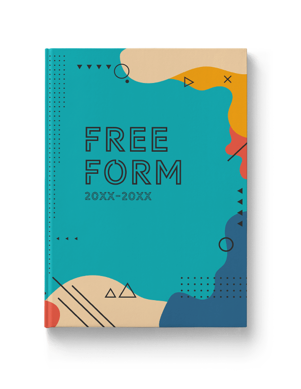 Abstract yearbook cover design for elementary middle, and high school;