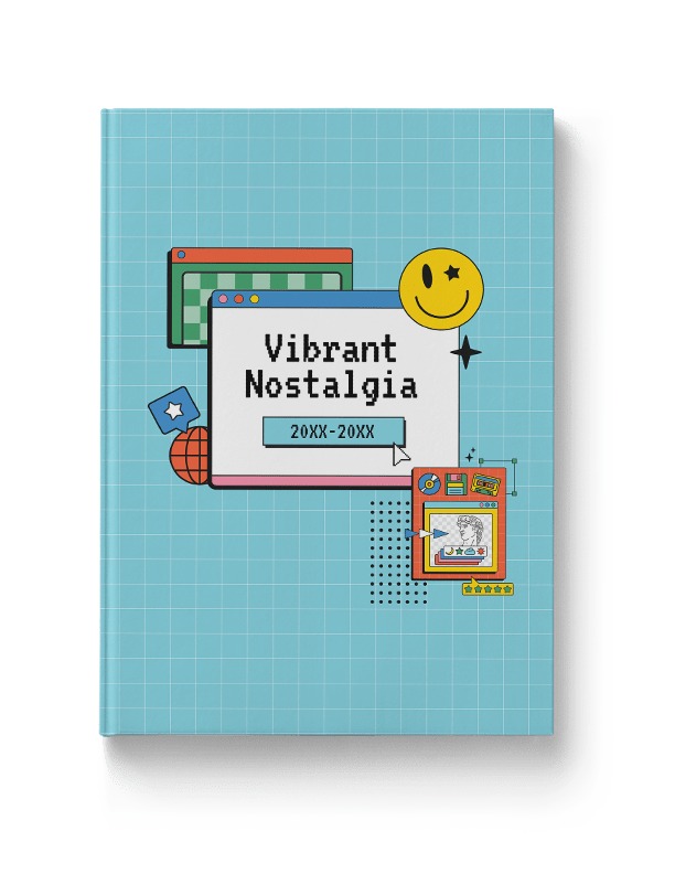 Windows 95-themed yearbook with Pantone fall 2022 colors