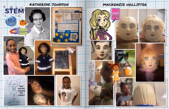 Custom yearbook spread about black mathematician and bottle biography project from contest winner and yearbook hero Tawanna Edwards