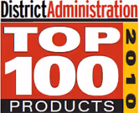 District Administration Top 100 Products 2019 award badge in red, white, black, and yellow.