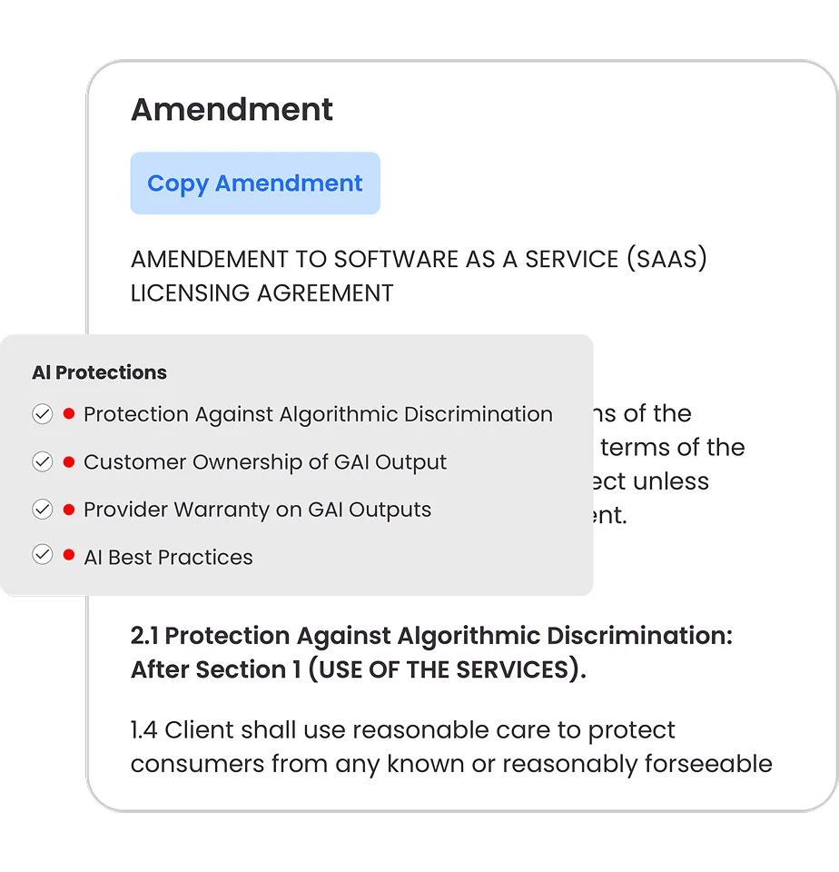Simple amendment drafting for quick contract updates