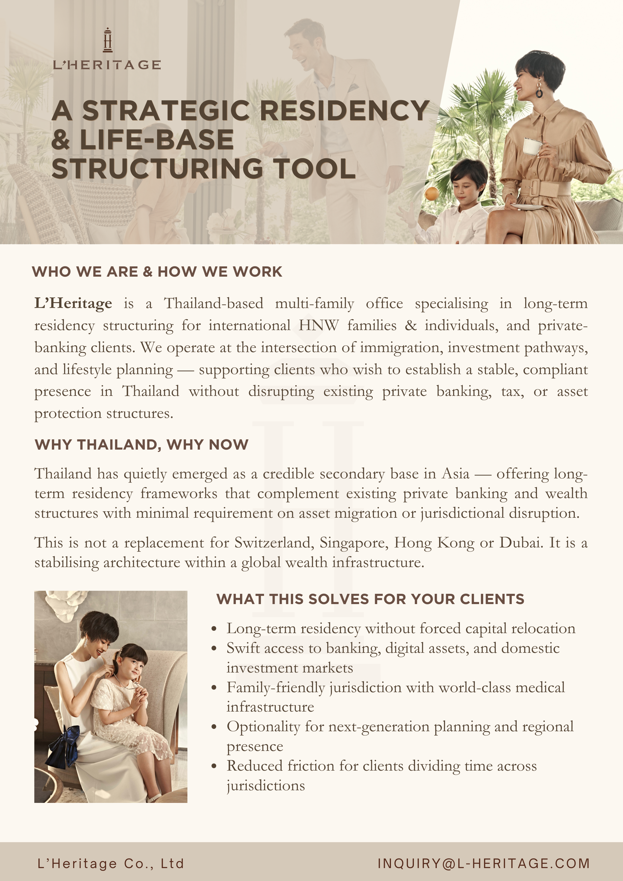 an information poster for private banker