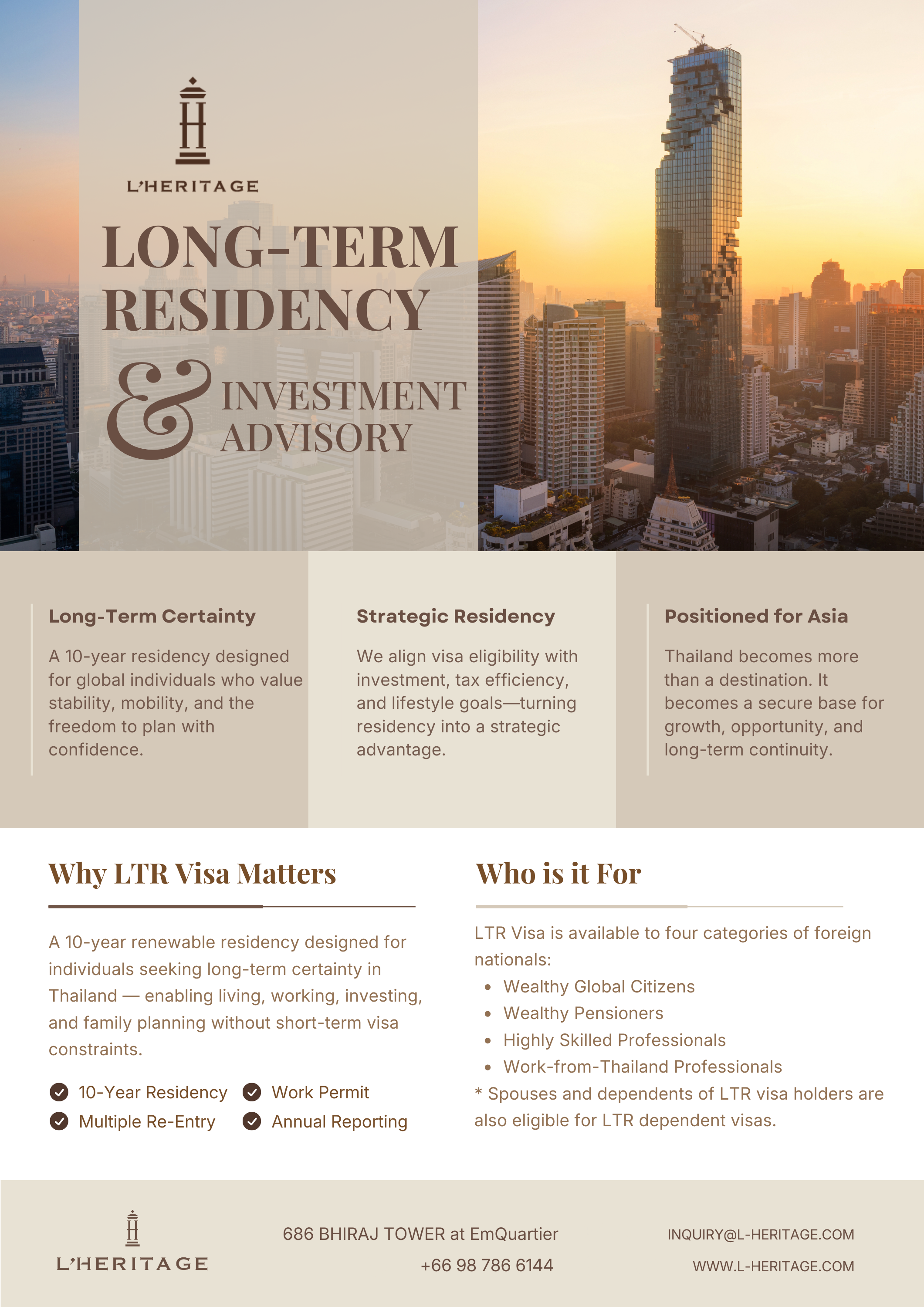 an information poster for private banker