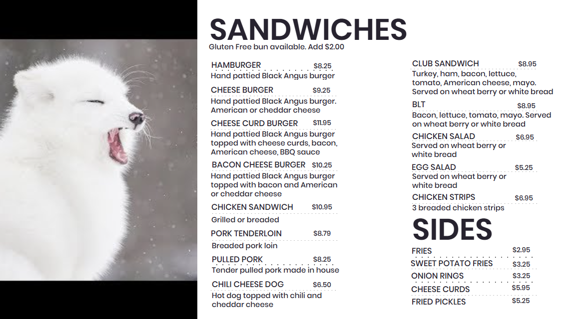 Menu Page 3