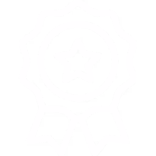 A white star with a blue background.