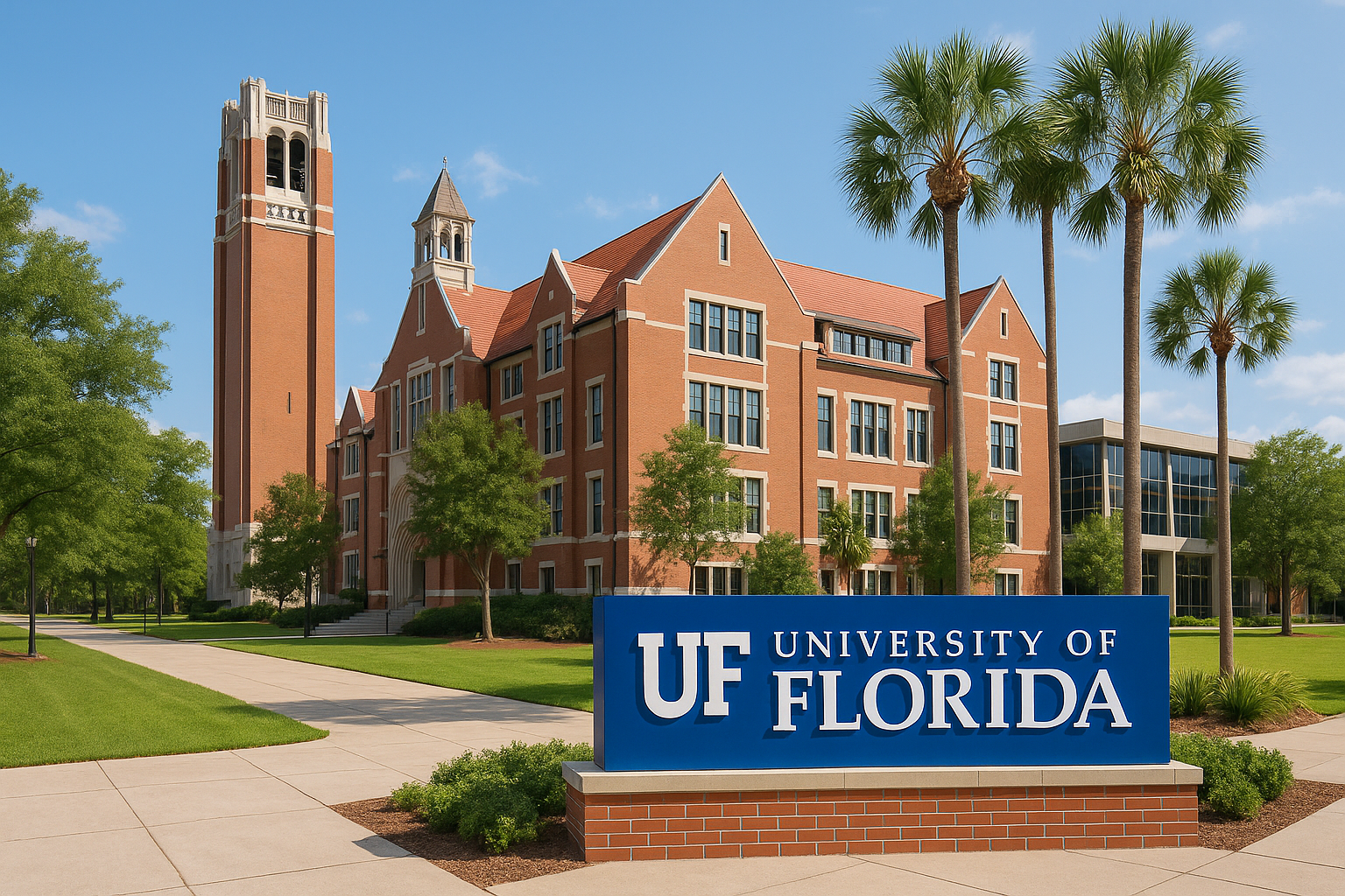 University of Florida campus sign
