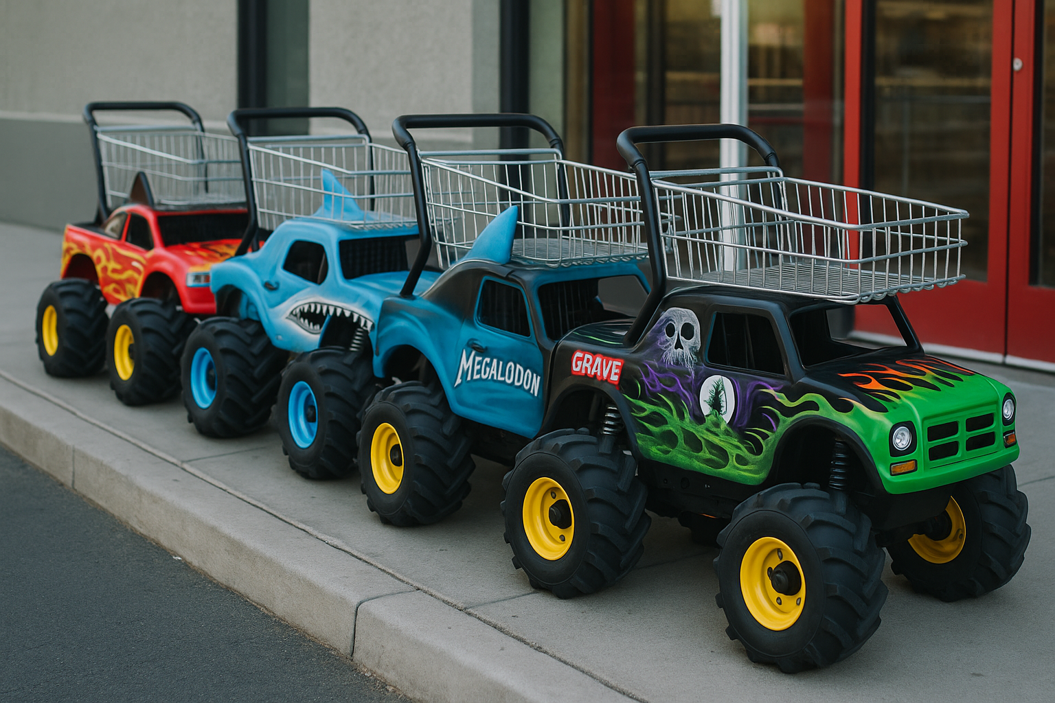Experiential grocery with kids carts and brand licensing
