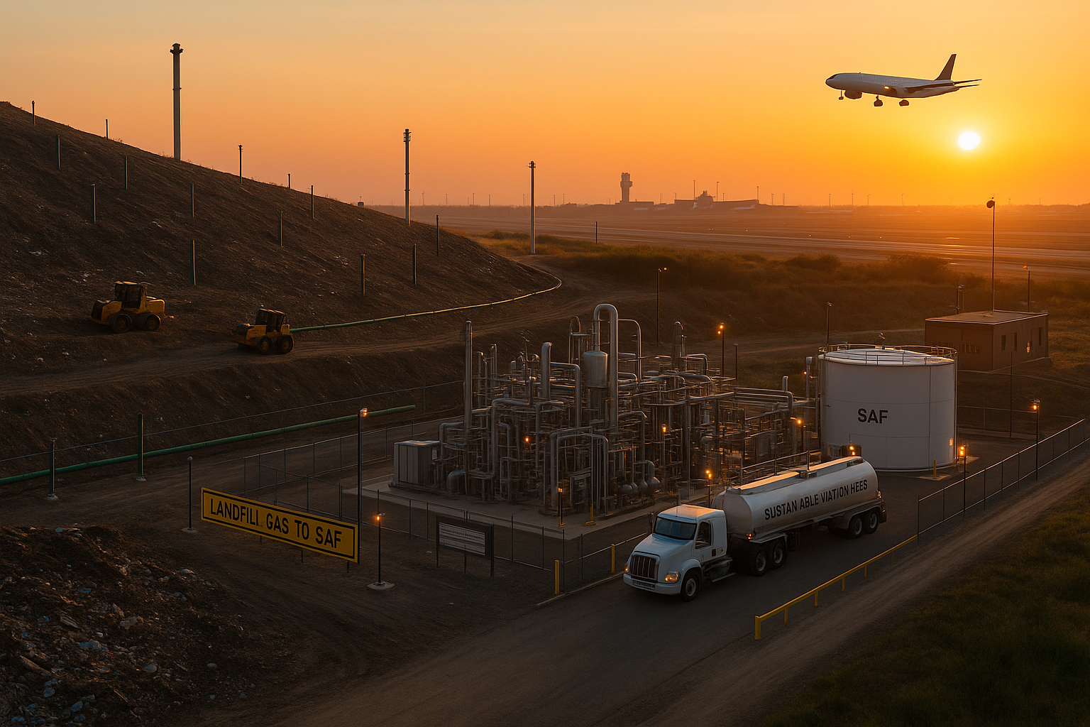 Landfill gas upgraded to sustainable aviation fuel