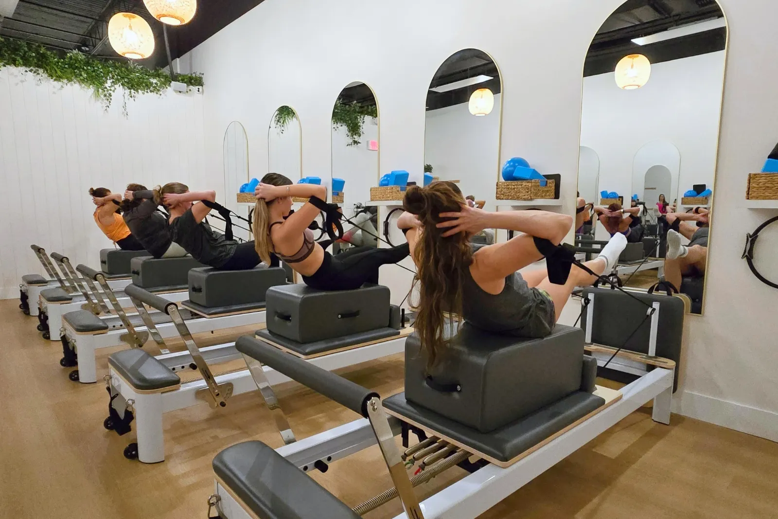 reformer pilates group class at Haven Pilates boca Raton