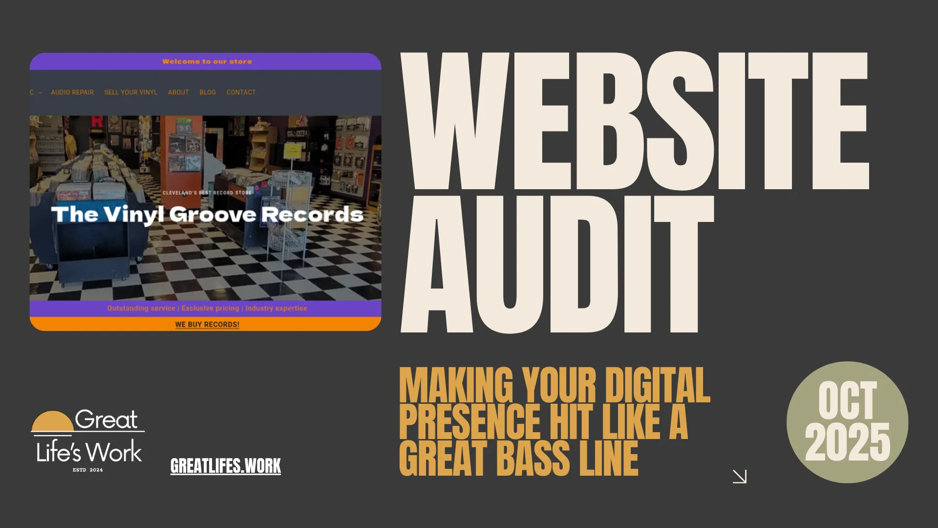 Cover page of The Vinyl Groove website audit