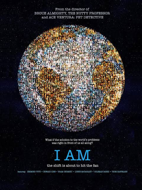 I AM documentary movie poster by Tom Shadyac featuring mosaic globe artwork
