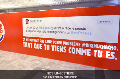 stratégie de communication Burger King - tweet et affiche