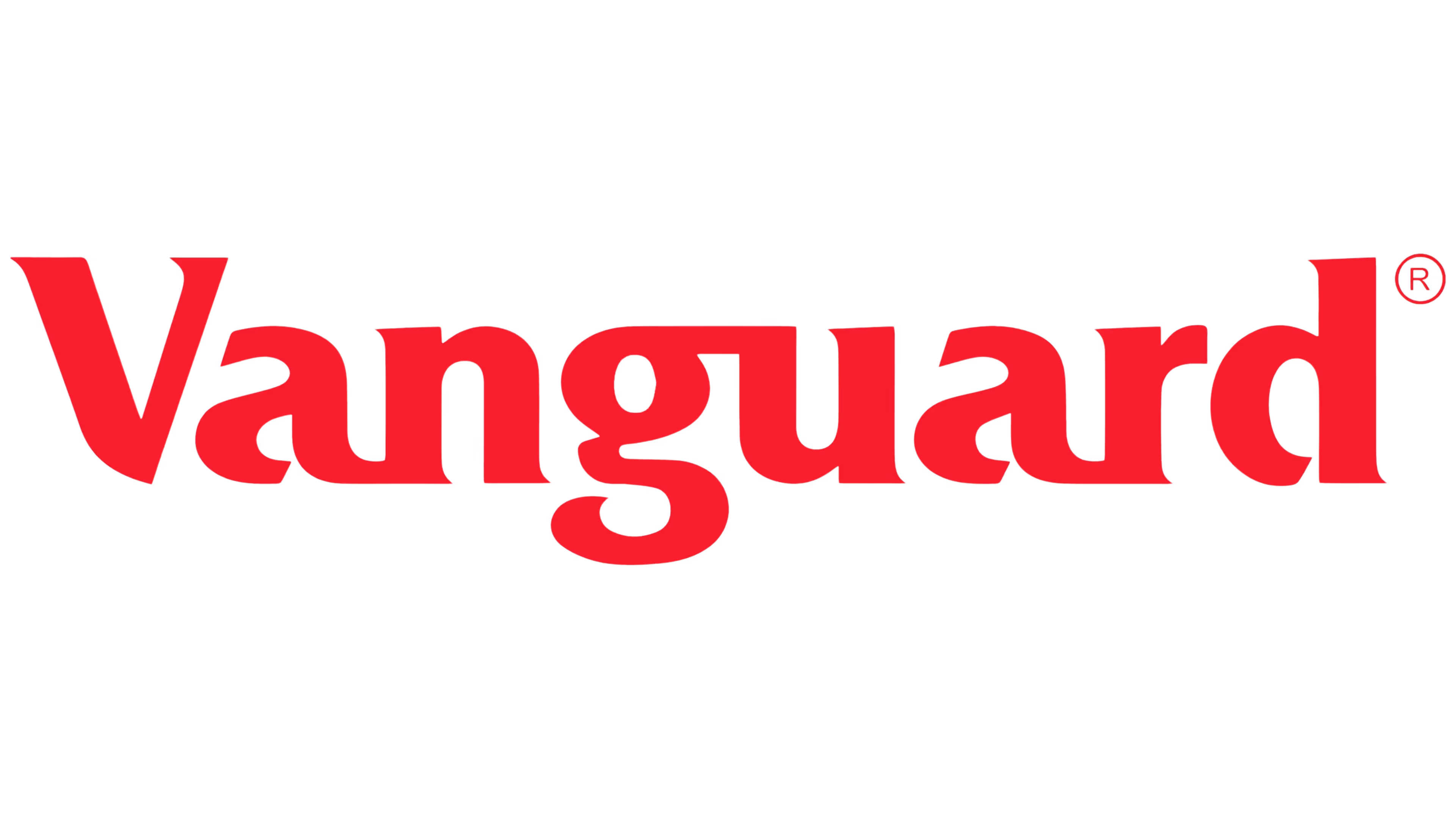 Vanguard logo in red.
