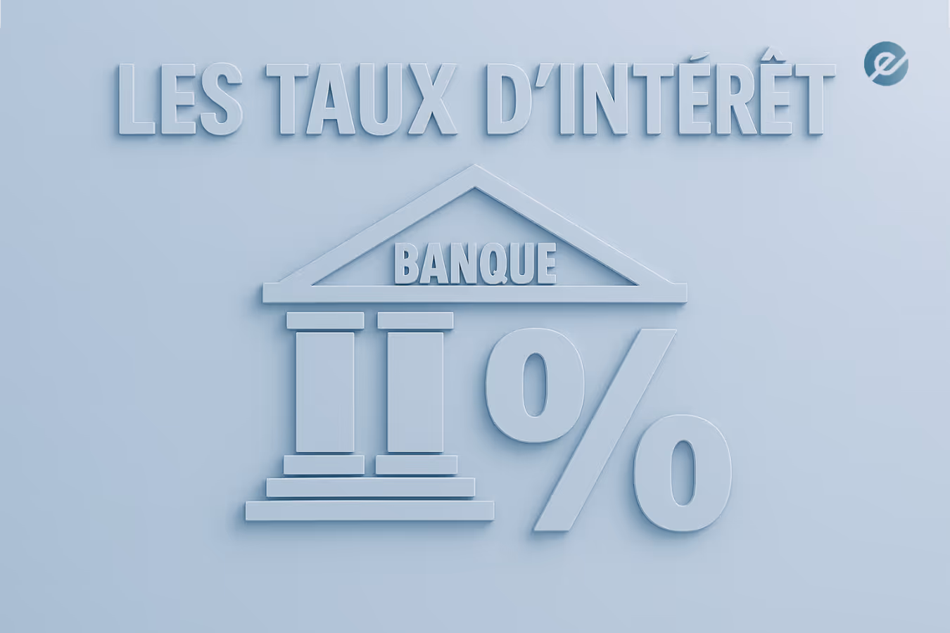 Impact des taux d’intérêt sur les marchés financiers – illustration banque et pourcentage.