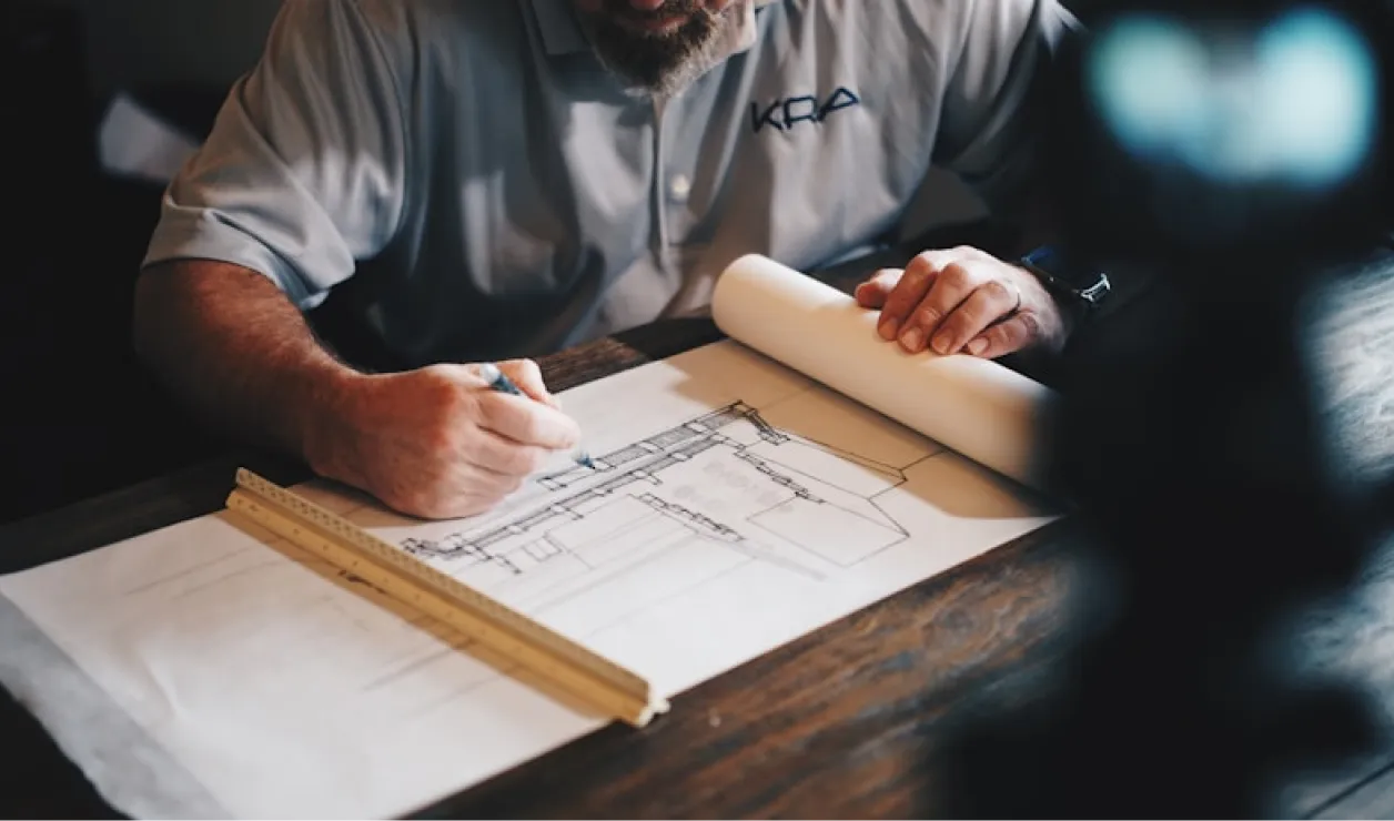 Arquitecto preparando mediciones y presupuesto en Planhopper