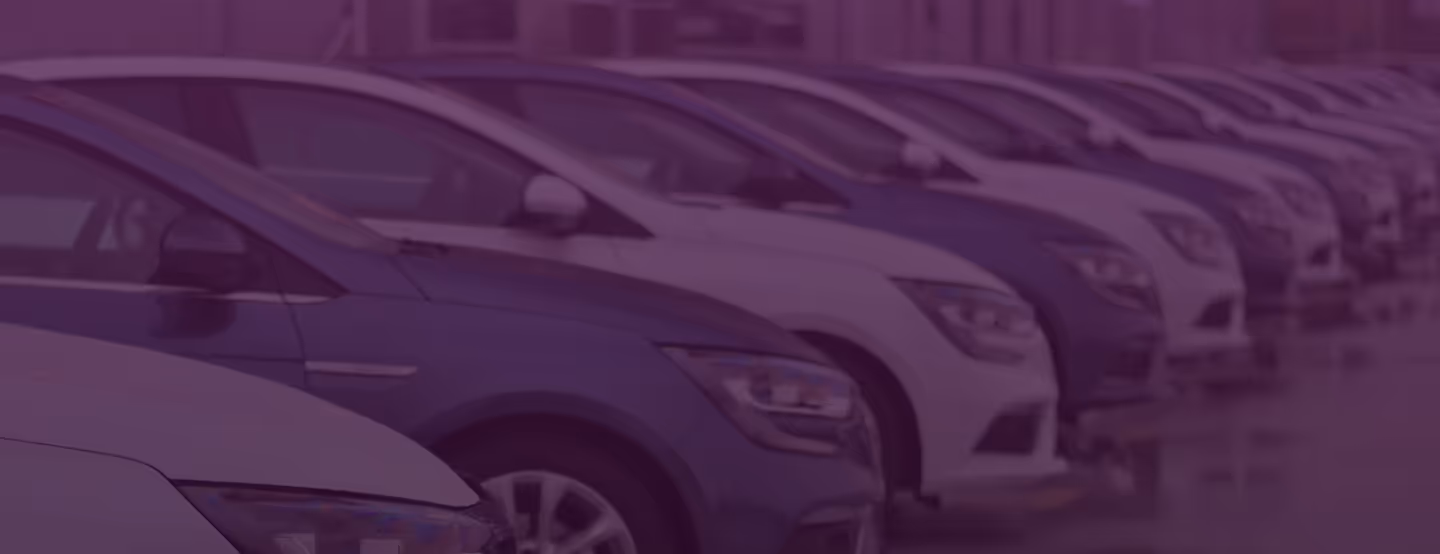 A row of parked cars lined up outdoors, likely at a car rental agency or dealership.