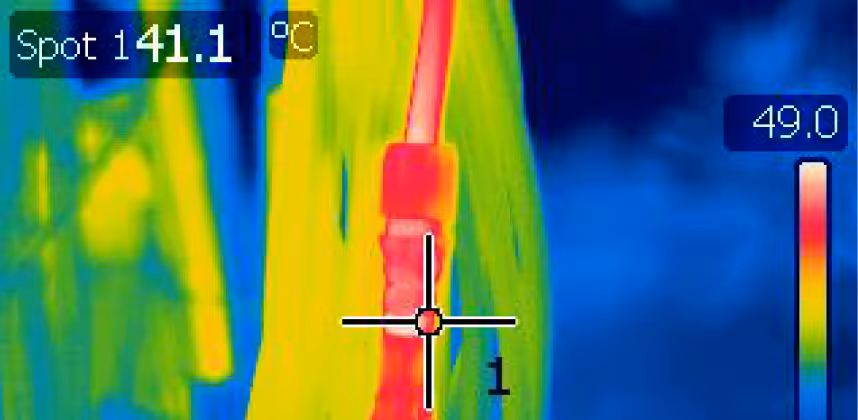 Thermal image of a PV connector