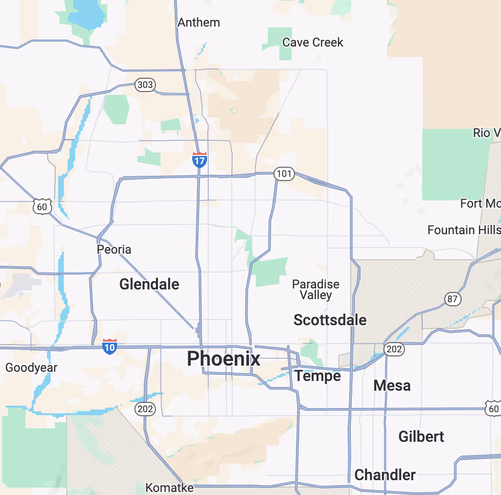 Pinnacle Roofing's service area, covering the whole valley