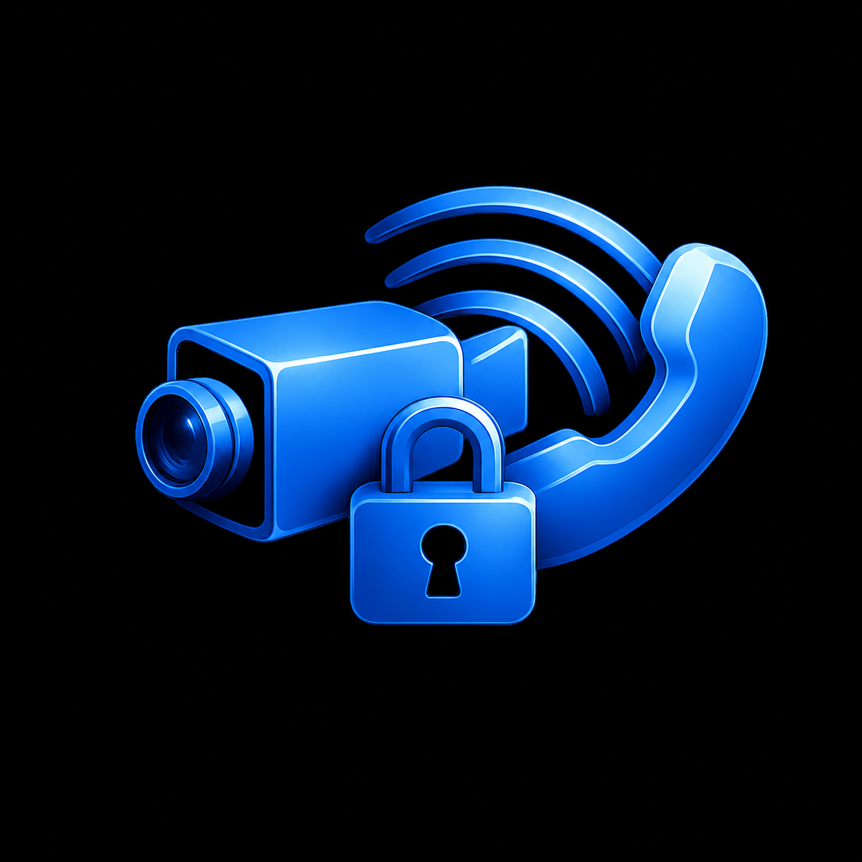 Encrypted voice and video calls icon