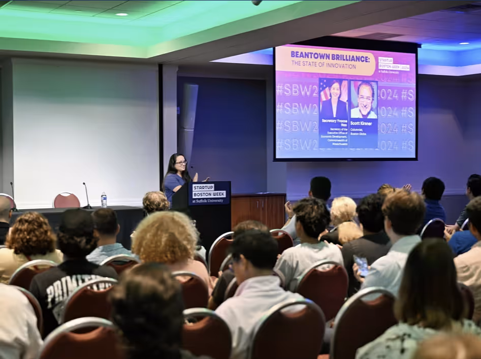 Speaker at the 2024 edition of Startup Boston Week, presenting an innovation talk.