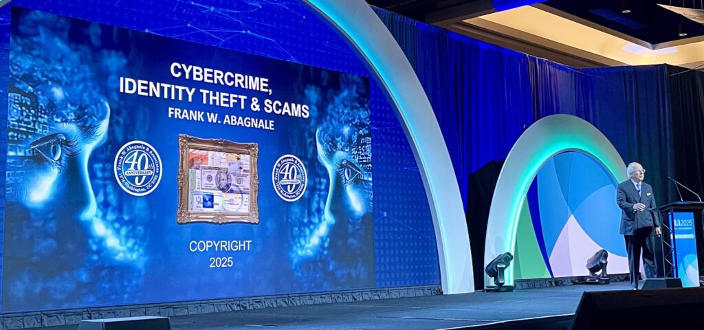 Frank Abagnale keynote on cybercrime at TIA Capital Ideas Conference, 2025. 
