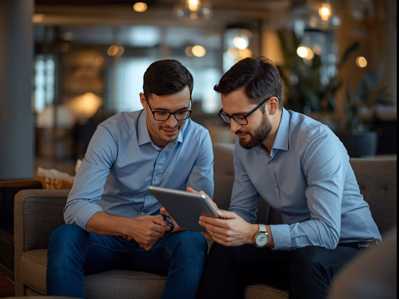 Client and web developer discussing website plans during a meeting.